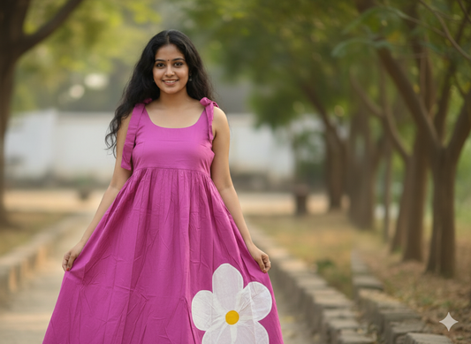 Pink Glamorous Silk Long Gown For Women Aira