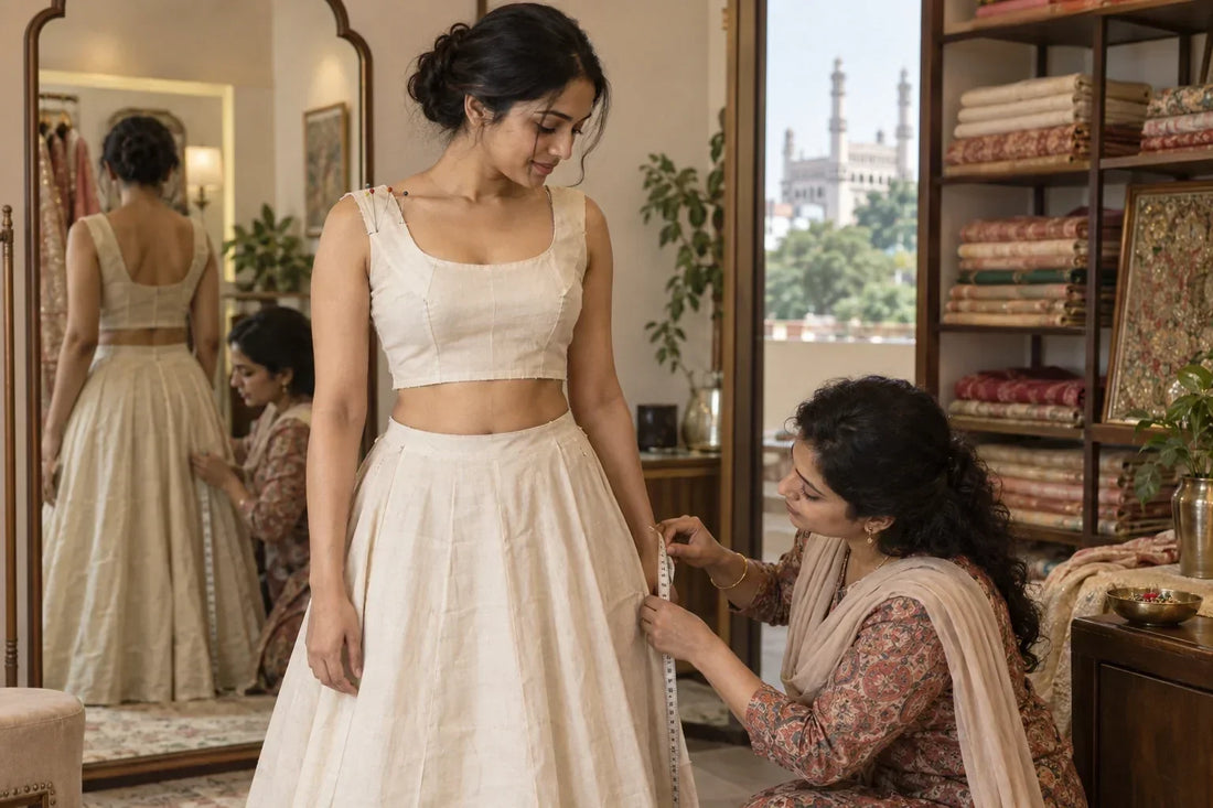 made to measure ethnic wear hyderabad fitting session