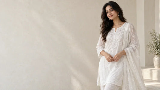 chikankari kurta set for women