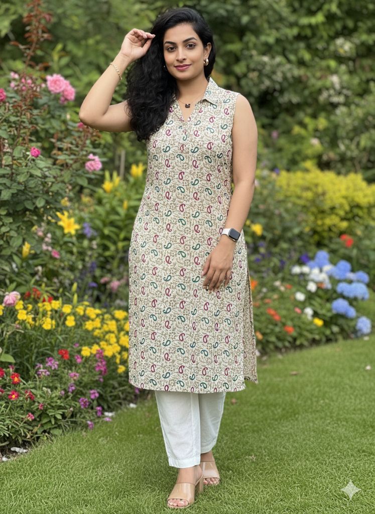 Off White 3 Piece Set With Dupatta For Women