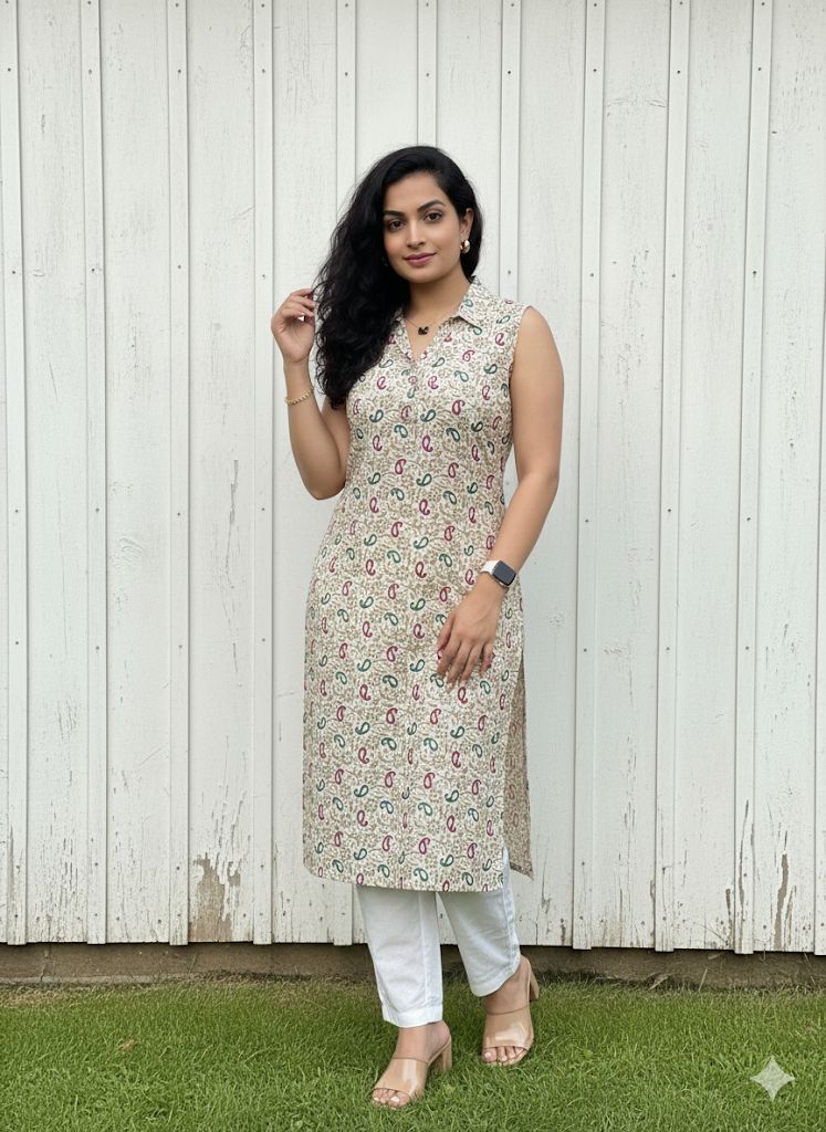 Off White 3 Piece Set With Dupatta For Women