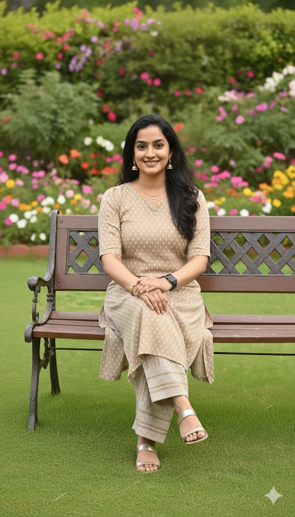 2 Piece Set With beige and light brownish Kurti Colour For Women & Girls