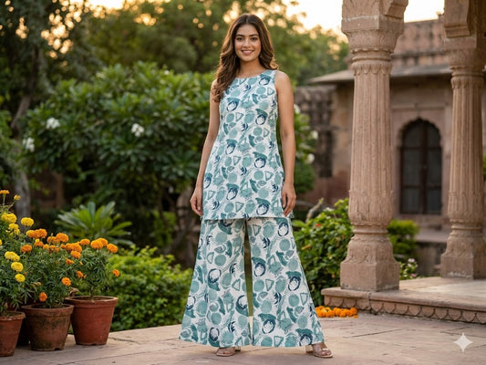 Aira Mint Green Printed – Elegant Summer Co-ord