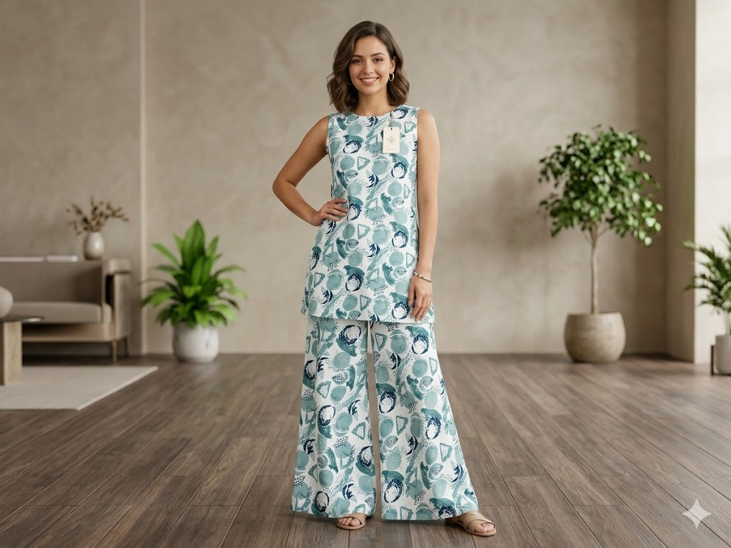 Aira Mint Green Printed – Elegant Summer Co-ord