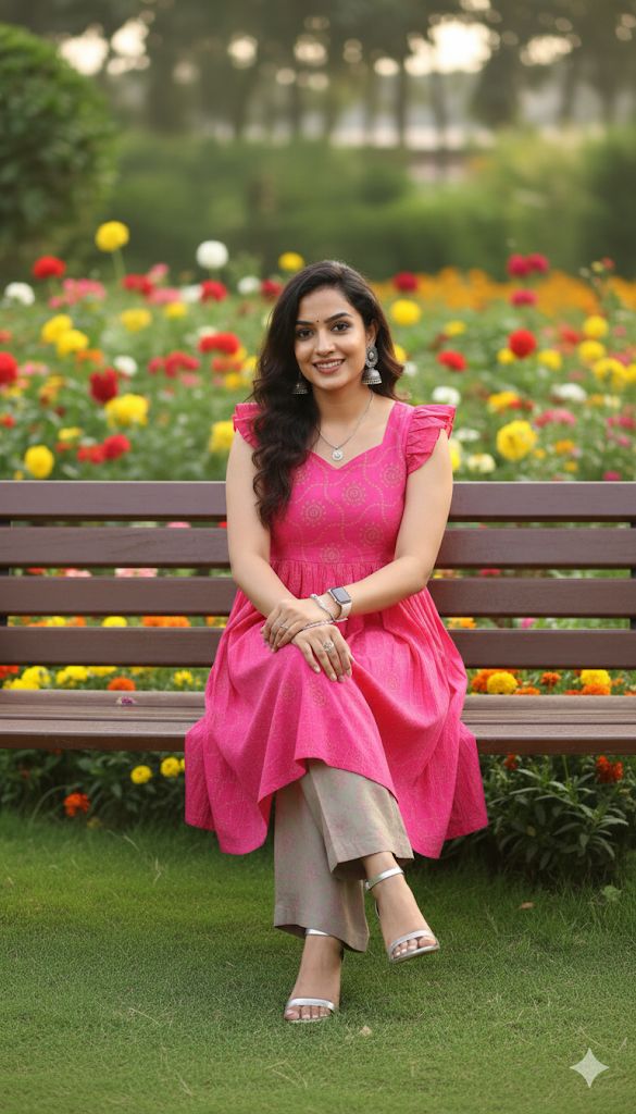 Purple 2 Piece Kurti Set For Women