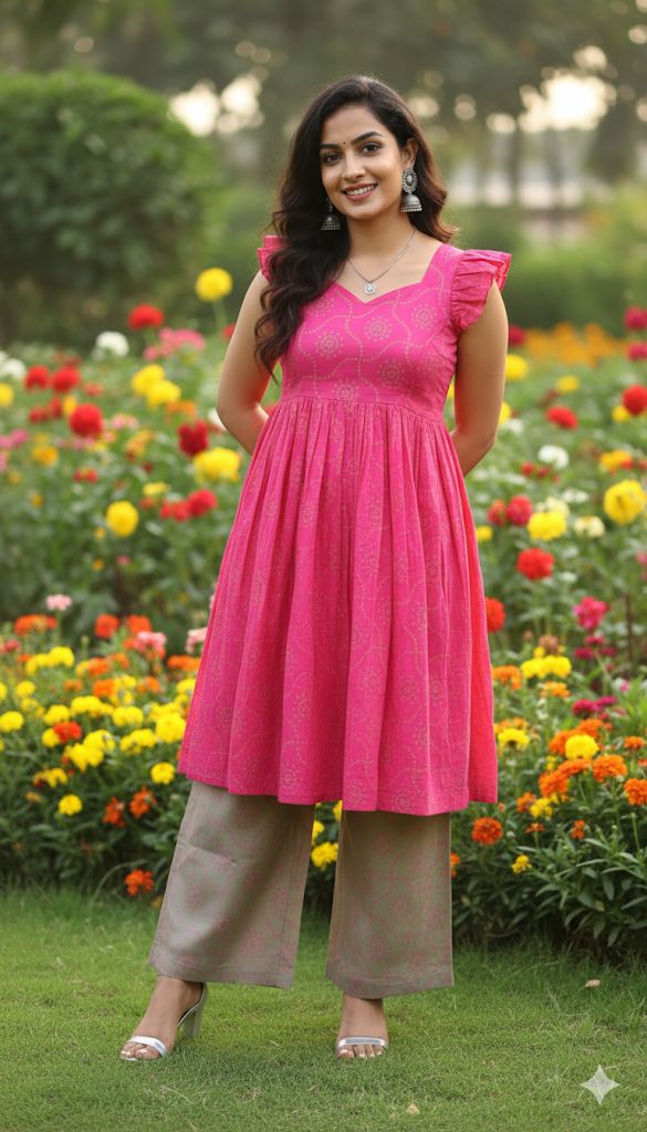 Purple 2 Piece Kurti Set For Women