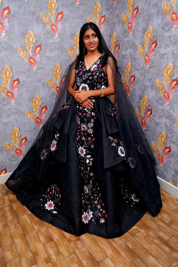 Beige Gown With Gold And Silver Embroidery And Beadwork For Women & Girls