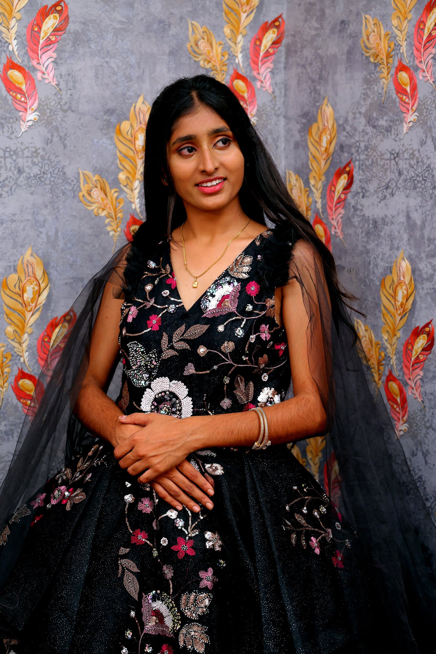 Beige Gown With Gold And Silver Embroidery And Beadwork For Women & Girls