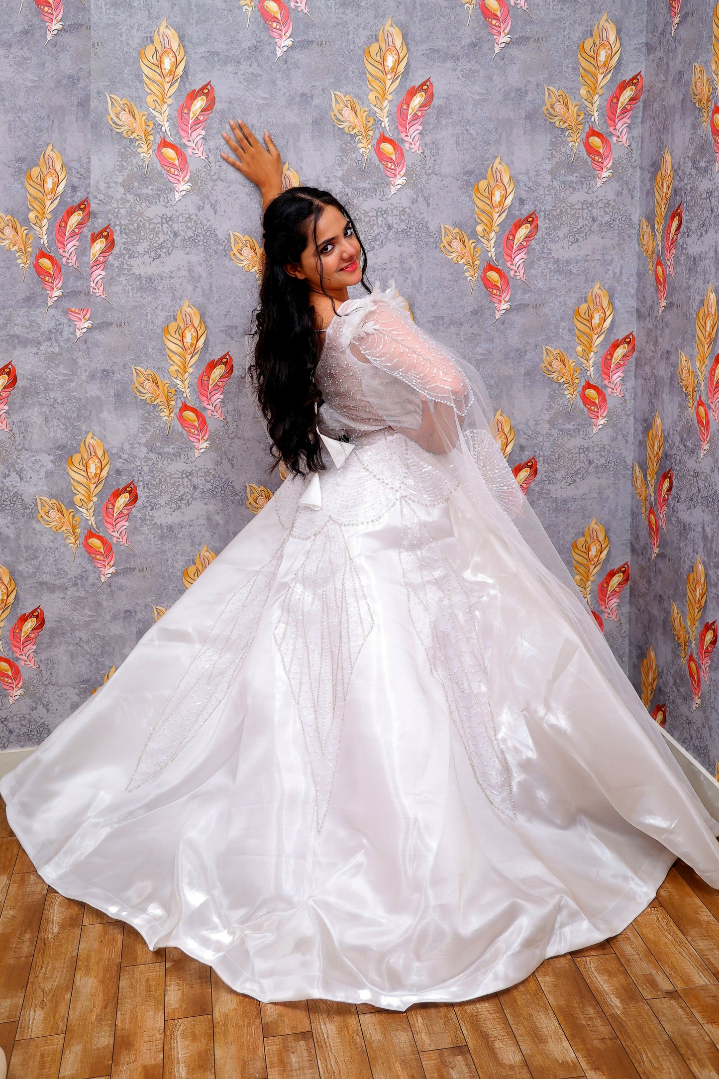 Elegant White Soft Silk Wedding Gown For Women & Girls