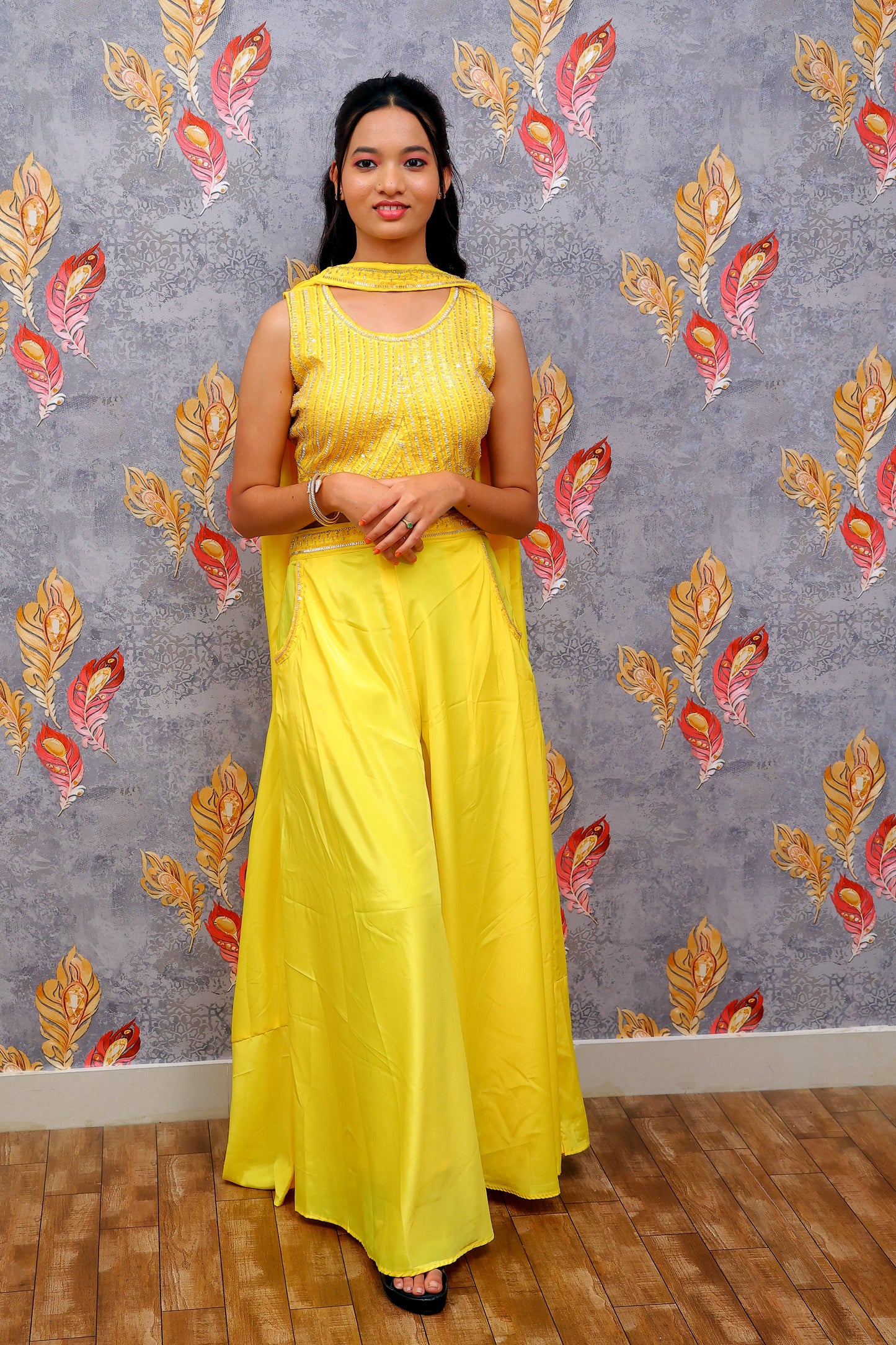 Vibrant Lavender Ensemble With Intricate Silver Floral Embroidery Lehanga For Women & Girls