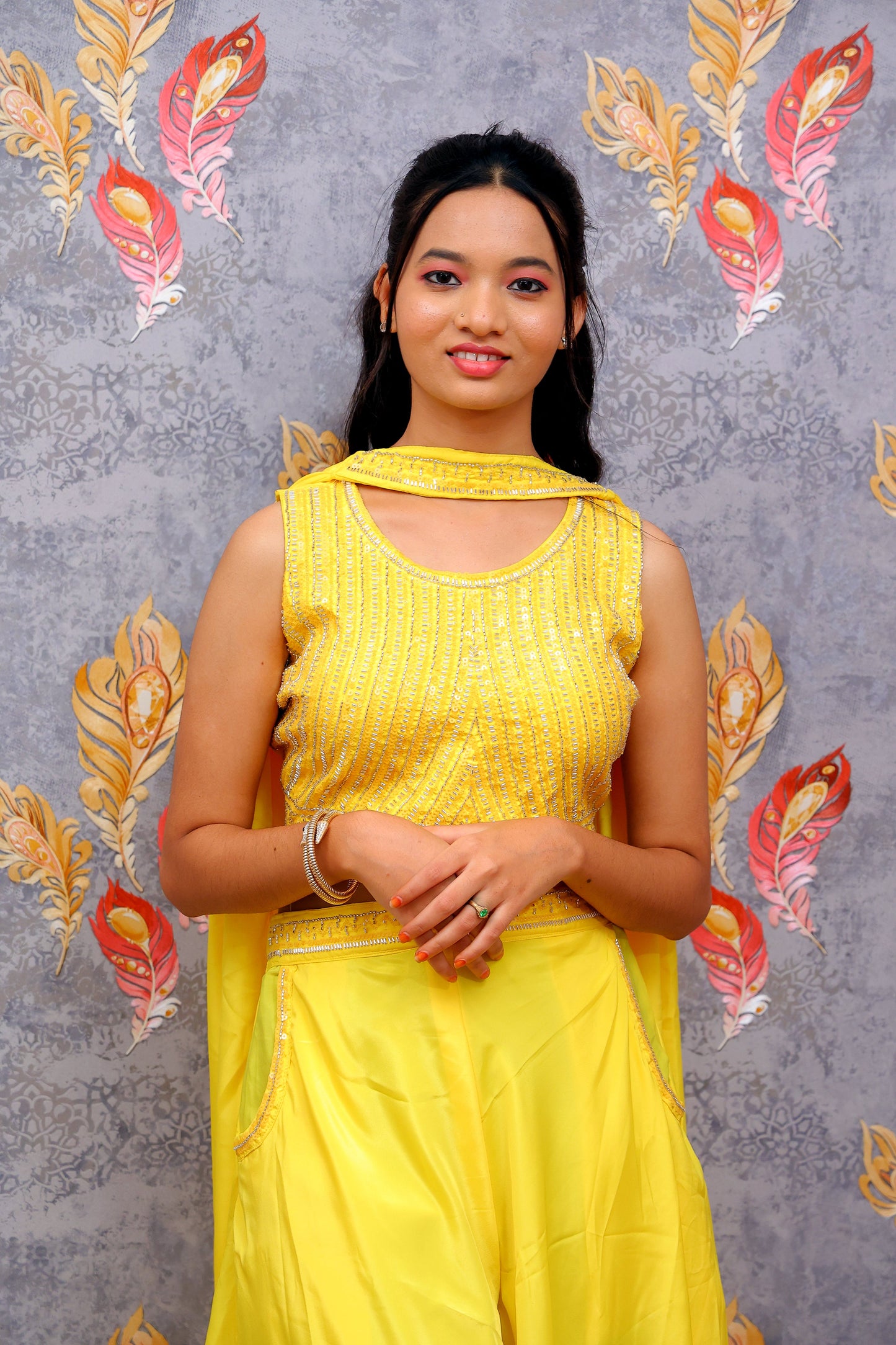 Vibrant Lavender Ensemble With Intricate Silver Floral Embroidery Lehanga For Women & Girls