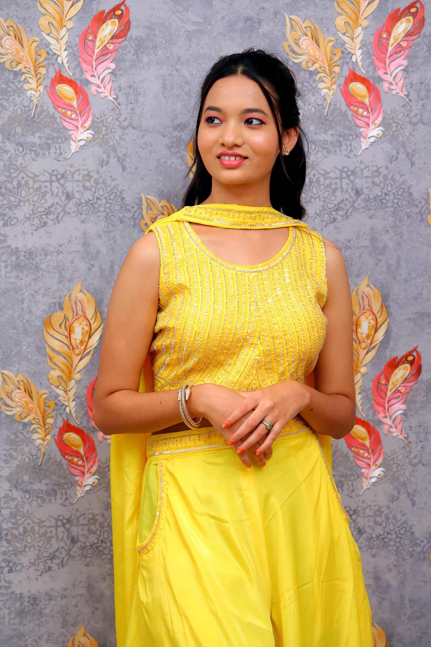 Vibrant Lavender Ensemble With Intricate Silver Floral Embroidery Lehanga For Women & Girls