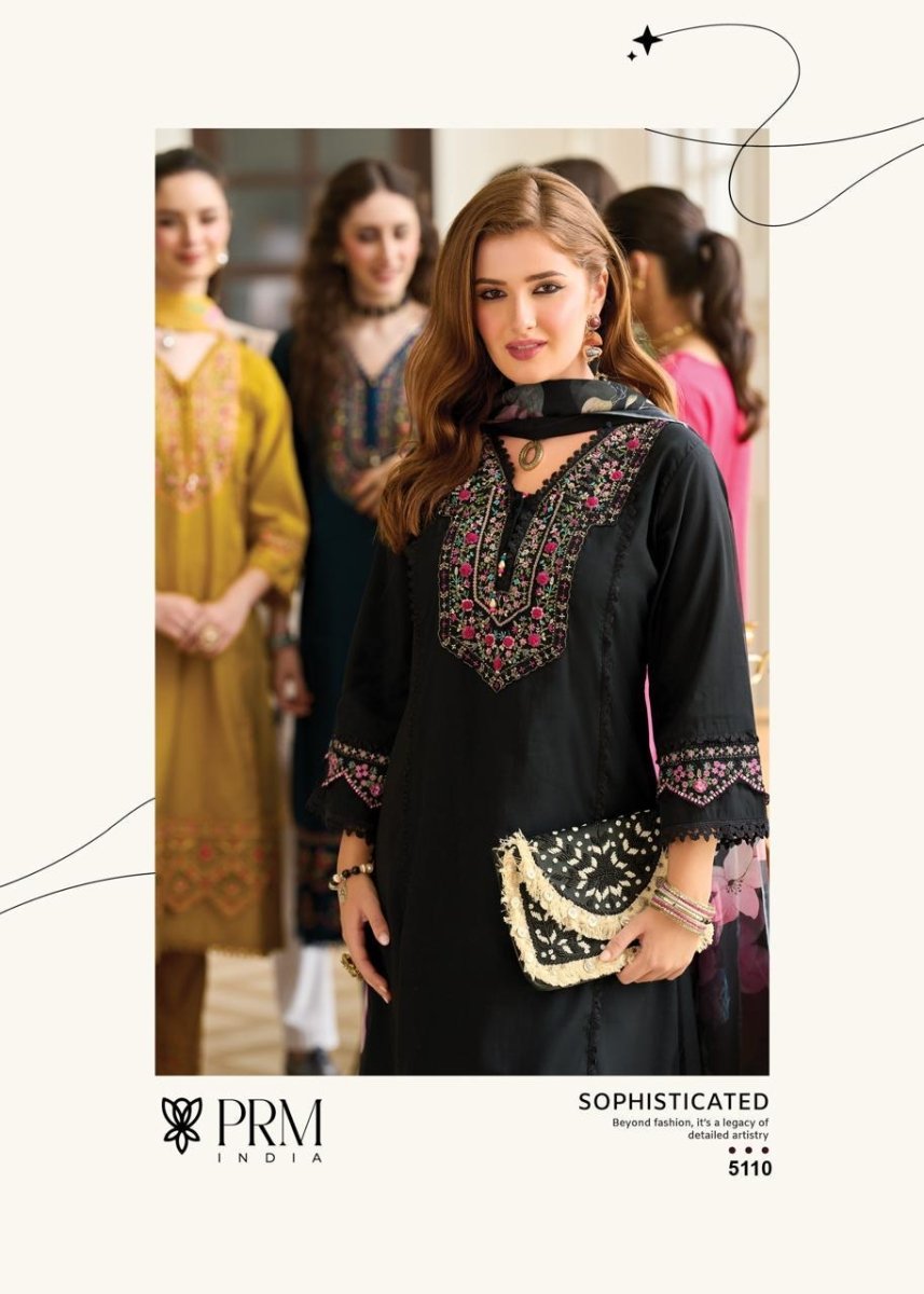 Black Roman Silk A Line Kurti With Cotton Laning For Women - Aira Fabrics Designer Studio