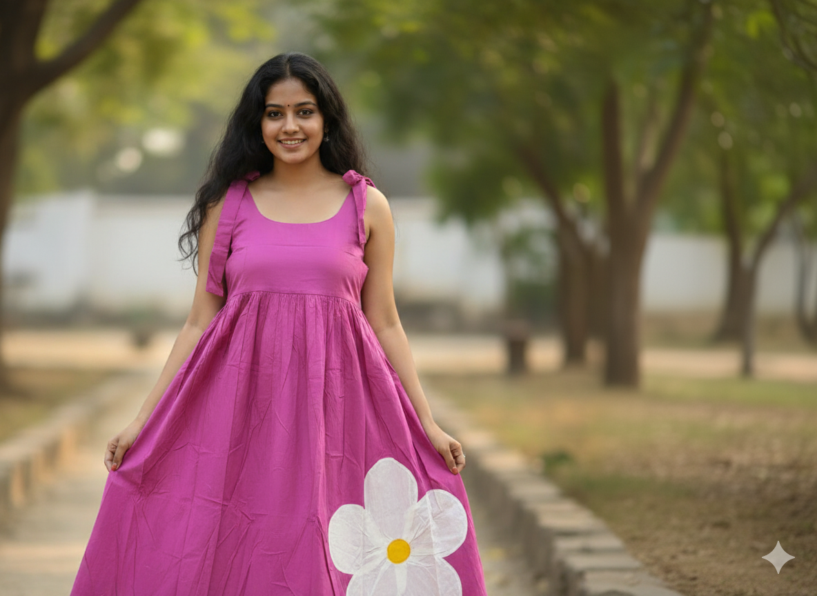 Pink Glamorous Silk Long Gown For Women  Aira