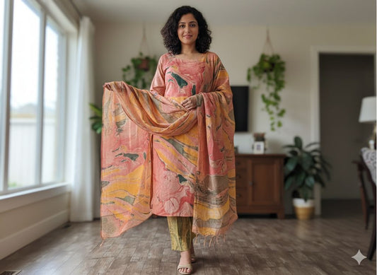 MultiColor 3 Piece Set With Dupatta,Beautiful outfit For Women