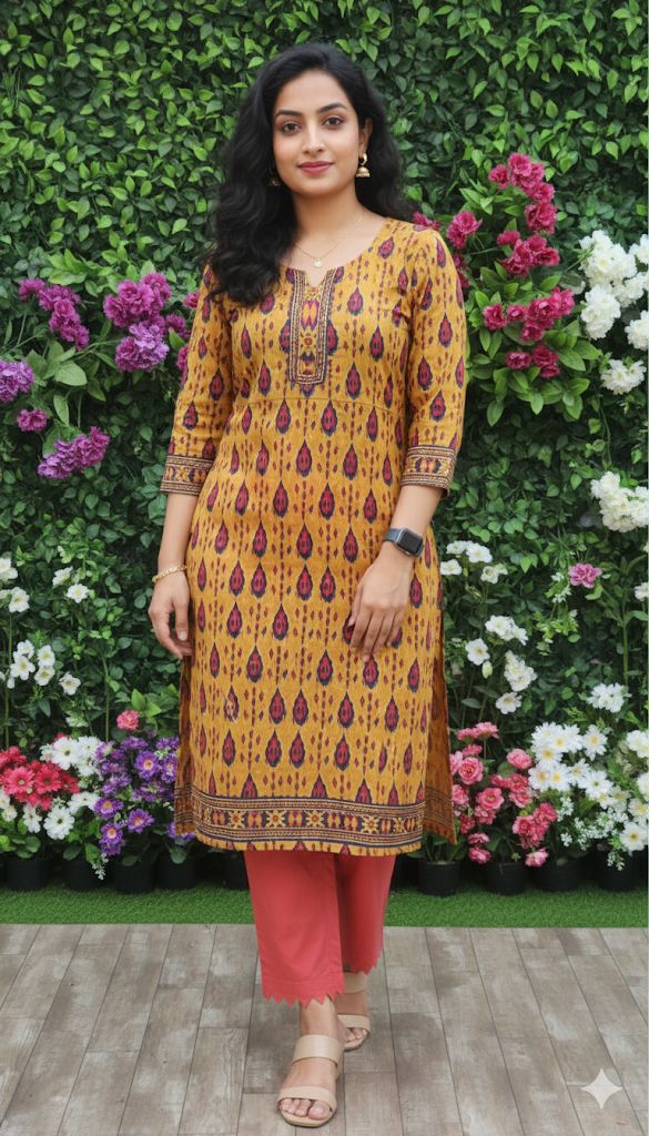 Mustard Yellow 3 Piece Set With Dupatta For Women