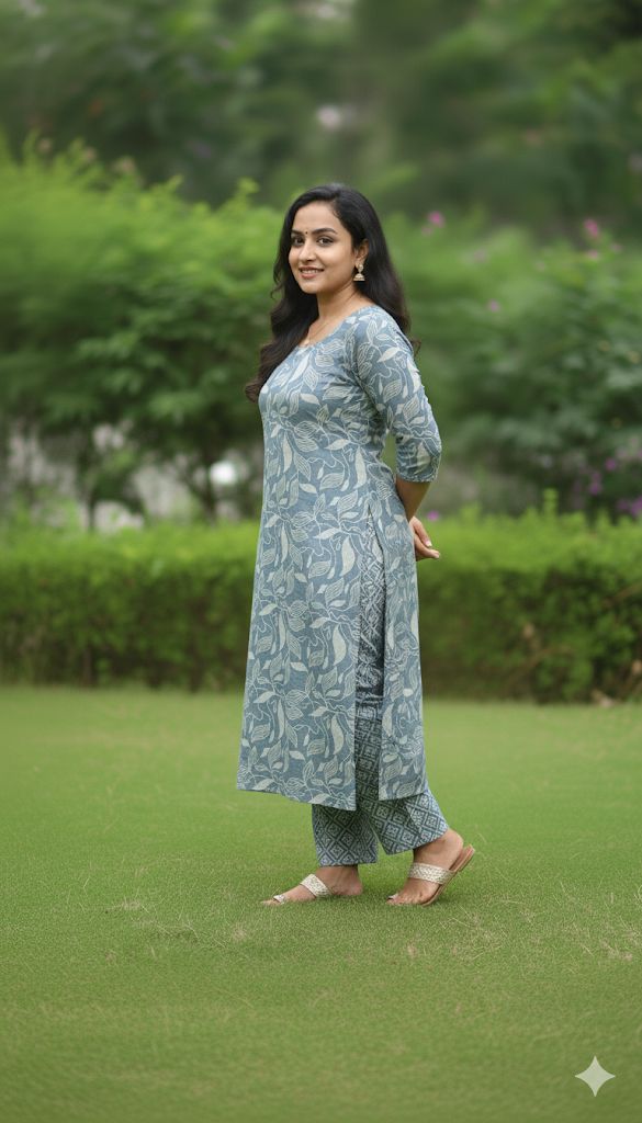 Light Blue 2 Piece Set For Women - Aira Fabrics Designer Studio