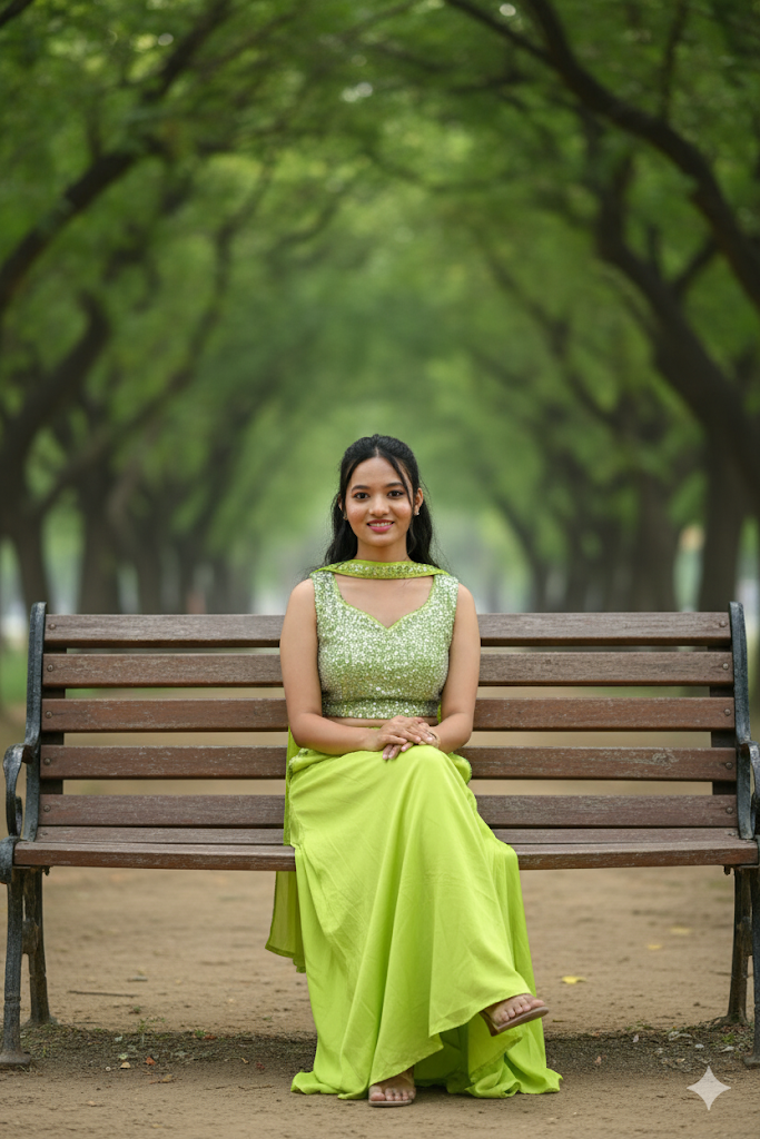 Citrus Green Cotton Crop Top & Palazzo Set For Women & Girls