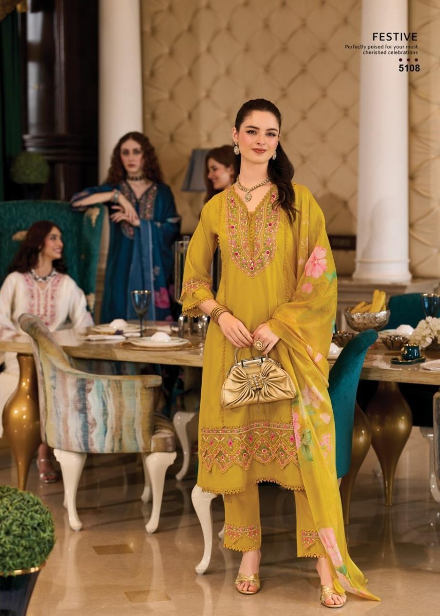 Mustard Yellow Roman Silk A Line Kurti With Cotton Laning For Women - Aira Fabrics Designer Studio