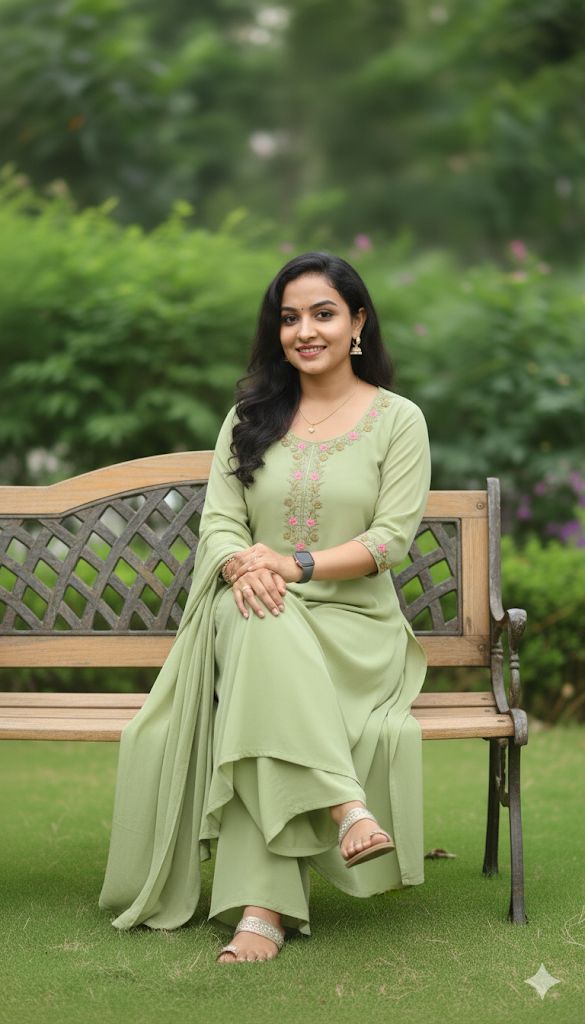 Light green beautiful Anarkali-style suit is a soft shadePalazzo suit For Women