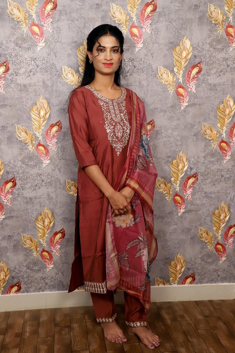 Peach Kurti With Digital Floral Print For Women & Girls - Aira Fabrics Designer Studio