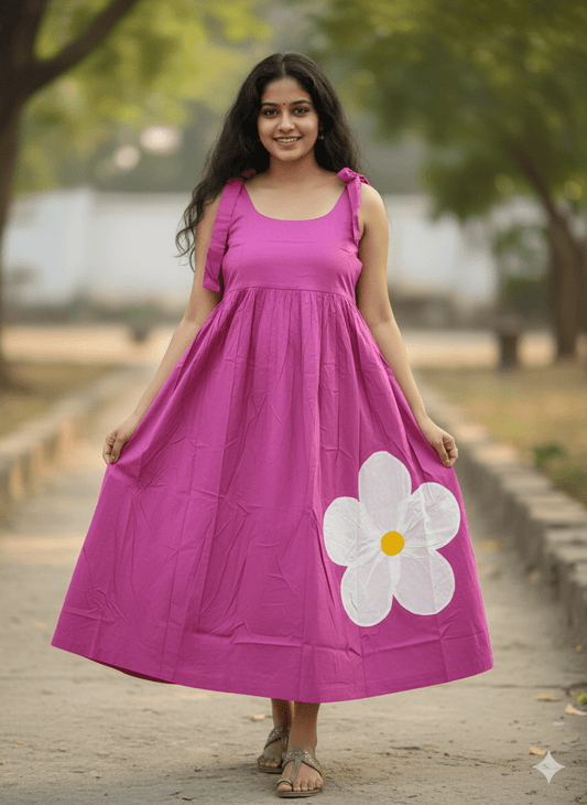 Pink Glamorous Silk Long Gown For Women Aira - Aira Fabrics Designer Studio