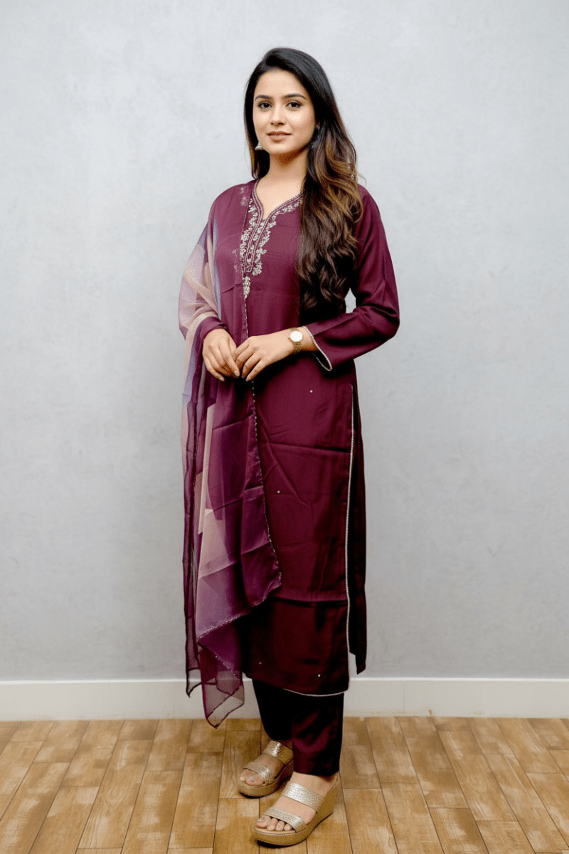 Red Kurti With Digital Print For Women & Girls - Aira Fabrics Designer Studio
