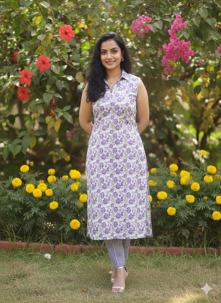 White And Blue 2 Piece Palazoo Set For Women AIRA FABRICS - Aira Fabrics Designer Studio