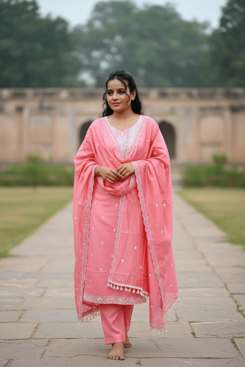 White Kurti With White Embroidery For Women & Girls - Aira Fabrics Designer Studio